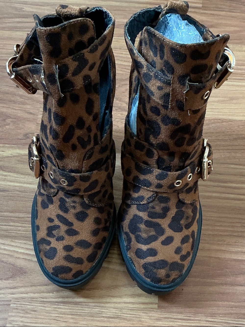 Shoe Republic LA Leopard Print Women's Ankle Boots - Brown